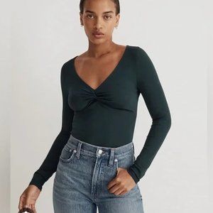 Madewell Twist Front Long Sleeve Tee S NWOT